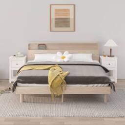 Berkfield Home Bedside Cabinets 2 pcs White 40x35x61.5 cm Solid Wood Pine
