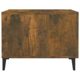 Berkfield Home Decorative Coffee Tables with Metal Legs 2 pcs Smoked Oak 50x50x40 cm in Brown - Size: 50 x 50 x 40 cm - thumbnail 8