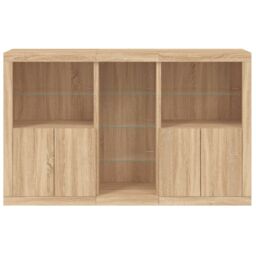 Berkfield Home Sideboard with LED Lights Sonoma Oak 162x37x100 cm in Brown - Size: 162 x 37 x 100 cm - thumbnail 6