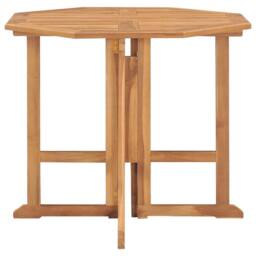 Berkfield Home 5 Piece Folding Outdoor Dining Set Solid Teak Wood in Brown - thumbnail 4