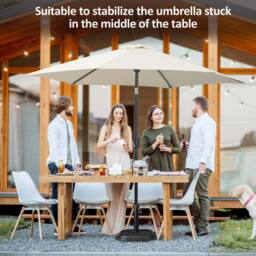 OUTSUNNY 11kg Concrete Square Garden Parasol Base Holder for Table Umbrella in Black - thumbnail 4