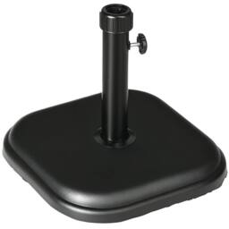 OUTSUNNY 11kg Concrete Square Garden Parasol Base Holder for Table Umbrella in Black - thumbnail 2