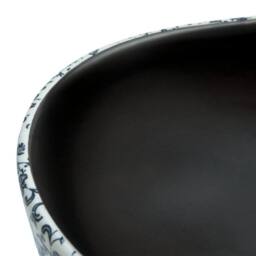 Berkfield Home Countertop Basin Black & Blue Oval 47x33x13 cm Ceramic - Size: 47 x 33 x 13 cm - thumbnail 7