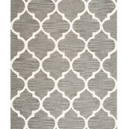 Wyld and Coco Hand-Tufted Wool Grey Rug 140 x 200 cm Quatrefoil Trellis - Size: 140 cm x 200 cm - thumbnail 2