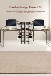 Home Discount Vida Designs Brooklyn Large Computer Desk with 3 Shelves Office Study Gaming Table in Dark Brown - thumbnail 6