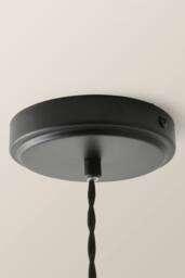 ValueLights Bourton Cream Ribbed Dome Pendant Ceiling Light in Black - thumbnail 5