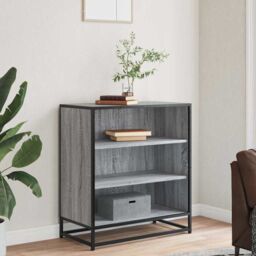 Berkfield Home Sideboard Grey Sonoma 68x35x76 cm Engineered Wood & Metal - Size: 68 x 35 x 76 cm - thumbnail 3