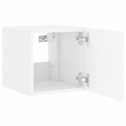 Berkfield Home TV Wall Cabinet with LED Lights White 30.5x35x30 cm - thumbnail 8