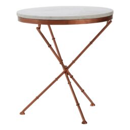 Orsina Stylish Cross Leg Table, Functional Bedside Table For Bedroom, Stable Design Modern Side Table For Garden in White - thumbnail 1