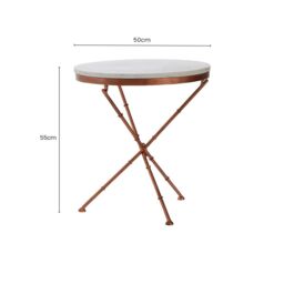 Orsina Stylish Cross Leg Table, Functional Bedside Table For Bedroom, Stable Design Modern Side Table For Garden in White - thumbnail 2