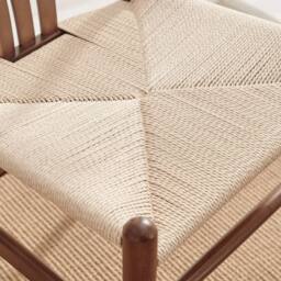 FurnitureboxUK 2x Caia Walnut Effect Wood & Rope Wishbone Dining Chairs - thumbnail 5
