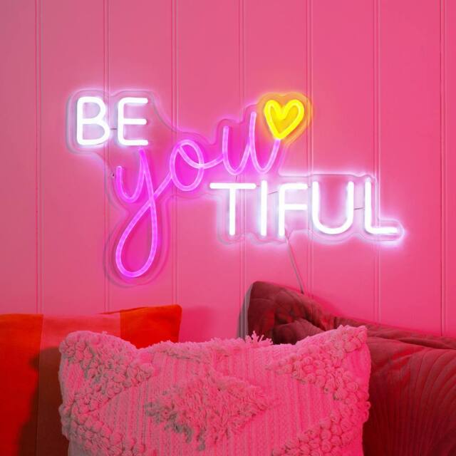 Signography Neon Collection Wall Sign with USB - Be you tiful - image 1