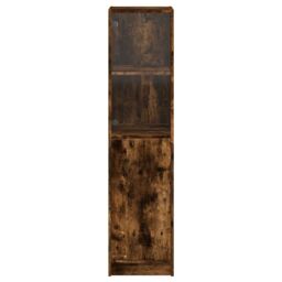 Berkfield Home Highboard with Glass Door Smoked Oak 35x37x142 cm in Brown - Size: 35 x 37 x 142 cm - thumbnail 6