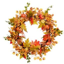 Garden Greatness Autumn Festival Hanging Pumpkin Wreath - Size: 1 Pack - thumbnail 2
