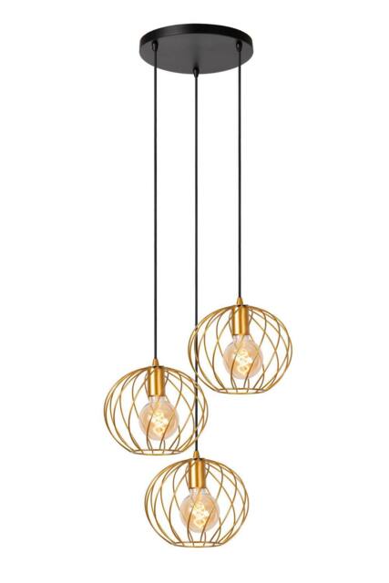 Netlighting Danza Classic Cluster Pendant Light Ø 50cm 3xE27 Matt Gold Brass - image 1