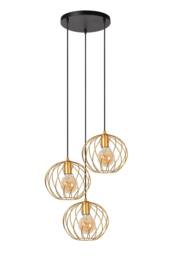 Netlighting Danza Classic Cluster Pendant Light Ø 50cm 3xE27 Matt Gold Brass - thumbnail 2