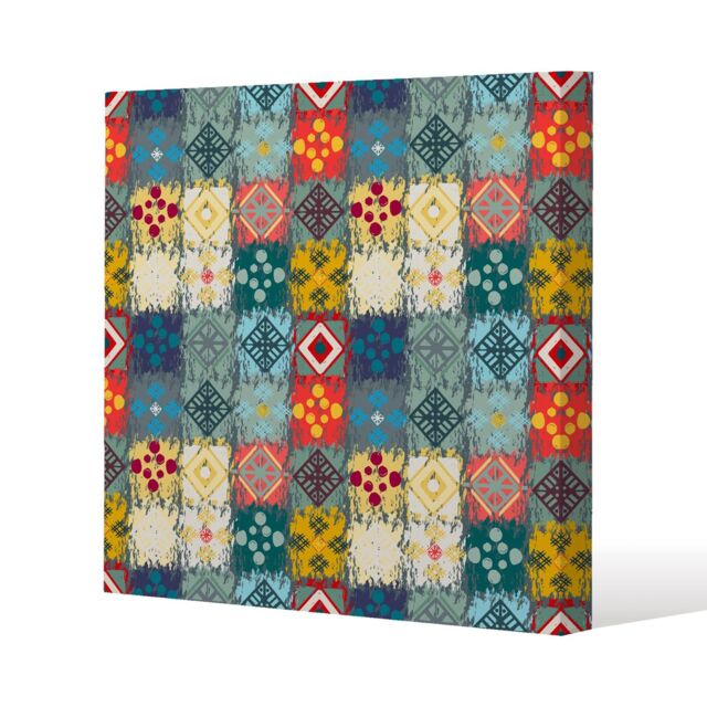 Benjamin Tate Design Tribal art boho (Canvas Print) / 46 x 46 x 4cm in Natural - Size: 46 x 46 x 4 cm - image 1