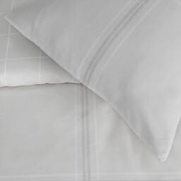 Smart Living Printed Reversible Linear Check Duvet Cover With Pillowcases in Natural - Size: Double - thumbnail 5