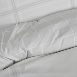 Smart Living Printed Reversible Linear Check Duvet Cover With Pillowcases in Natural - Size: Double - thumbnail 6