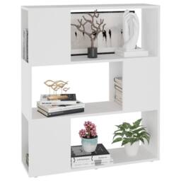 Berkfield Home Classic Book Cabinet Room Divider White 80x24x94 cm Engineered Wood - Size: 80 x 24 x 94 cm - thumbnail 4