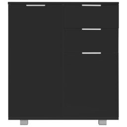 Berkfield Home Sideboard High Gloss Black 71x35x76 cm Engineered Wood - Size: 71 x 35 x 76 cm - thumbnail 3