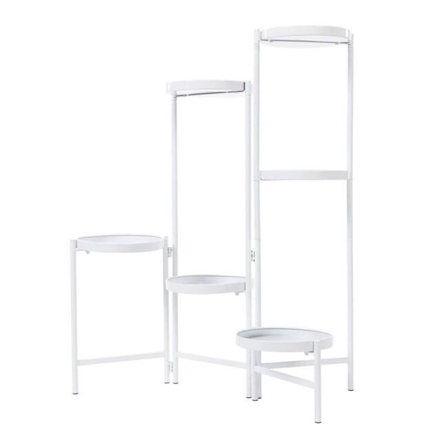 Kelvenix 5kg Free Standing Iron Flower Shelf Plant Stand in White - Size: 100 cm x 15 cm - image 1