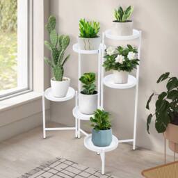 Kelvenix 5kg Free Standing Iron Flower Shelf Plant Stand in White - Size: 100 cm x 15 cm - thumbnail 4