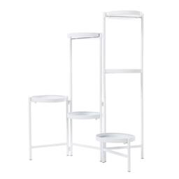 Kelvenix 5kg Free Standing Iron Flower Shelf Plant Stand in White - Size: 100 cm x 15 cm - thumbnail 1