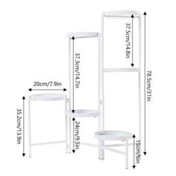 Kelvenix 5kg Free Standing Iron Flower Shelf Plant Stand in White - Size: 100 cm x 15 cm - thumbnail 2