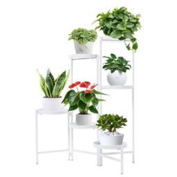 Kelvenix 5kg Free Standing Iron Flower Shelf Plant Stand in White - Size: 100 cm x 15 cm - thumbnail 5