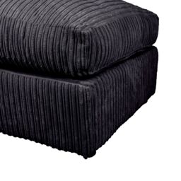 LUXURY LIFE Dylan Jumbo Cord Fabric Footstool in Black - thumbnail 2