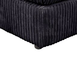 LUXURY LIFE Dylan Jumbo Cord Fabric Footstool in Black - thumbnail 3