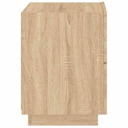 Berkfield Home Bedside Cabinet with LED Lights Sonoma Oak Engineered Wood in Brown - thumbnail 8