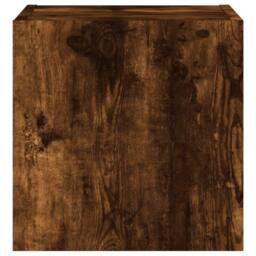 Berkfield Home TV Wall Cabinet with LED Lights Smoked Oak 30.5x35x30 cm in Brown - thumbnail 9