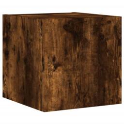 Berkfield Home TV Wall Cabinet with LED Lights Smoked Oak 30.5x35x30 cm in Brown - thumbnail 3