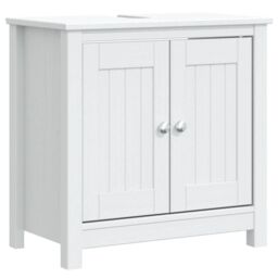 Berkfield Home 3 Piece Bathroom Furniture Set BERG White Solid Wood Pine - thumbnail 4