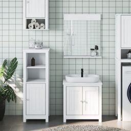 Berkfield Home 3 Piece Bathroom Furniture Set BERG White Solid Wood Pine