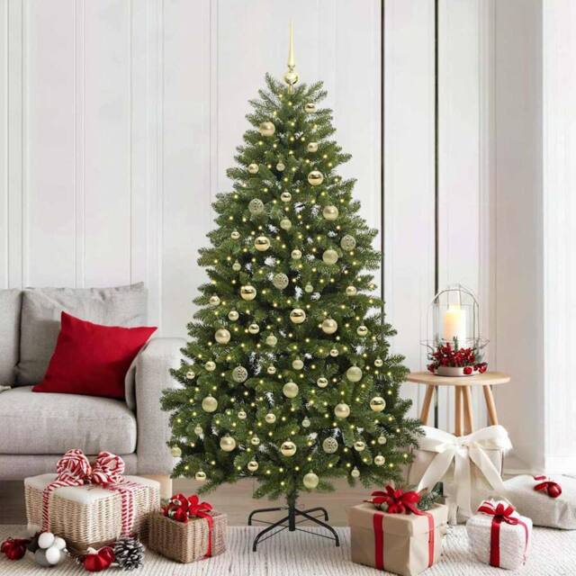 Berkfield Home Artificial Christmas Tree with Stand Green 180 cm PVC & Metal - image 1