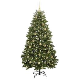 Berkfield Home Artificial Christmas Tree with Stand Green 180 cm PVC & Metal - thumbnail 3