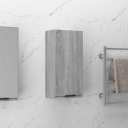 Berkfield Home Wall-mounted Bathroom Cabinet Grey Sonoma 32x20x67 cm - Size: 32 x 20 x 67 cm - thumbnail 1
