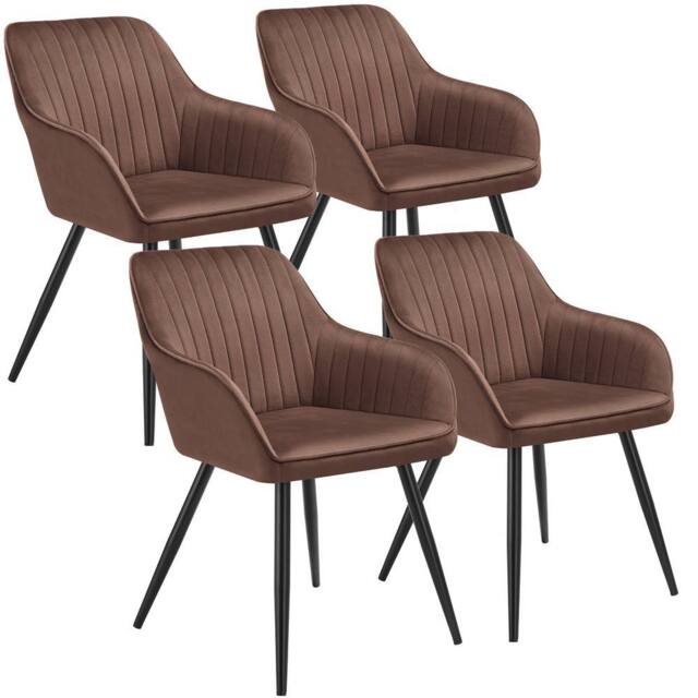 tectake Dining Chair Marilyn Set Of 4 - Brown/Black in Brown - Size: 4 Pack - image 1