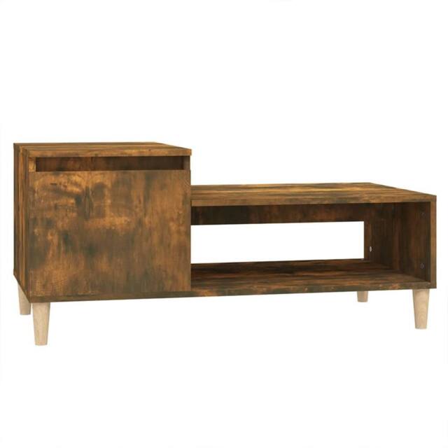 Berkfield Home Coffee Table Smoked Oak 100x50x45 cm Engineered Wood in Brown - Size: 100 x 50 x 45 cm - image 1