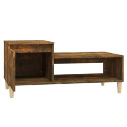 Berkfield Home Coffee Table Smoked Oak 100x50x45 cm Engineered Wood in Brown - Size: 100 x 50 x 45 cm - thumbnail 6