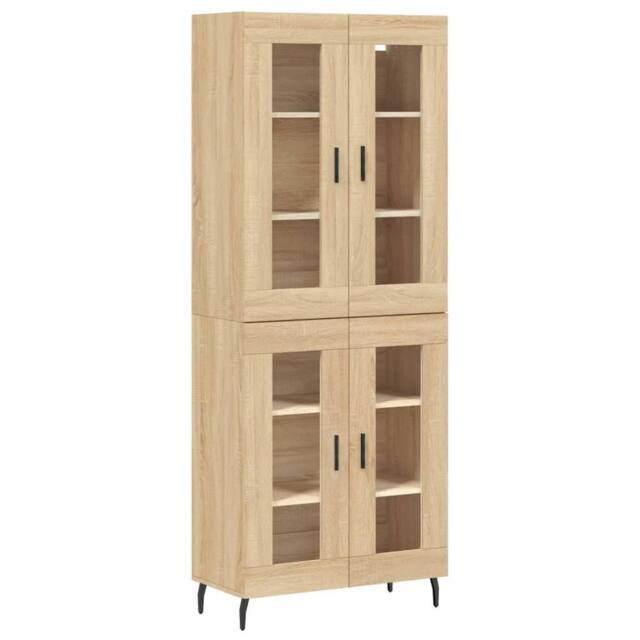 Berkfield Home Highboard Sonoma Oak 69.5x34x180 cm Engineered Wood in Light Tan - image 1