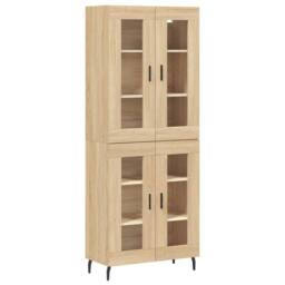 Berkfield Home Highboard Sonoma Oak 69.5x34x180 cm Engineered Wood in Light Tan