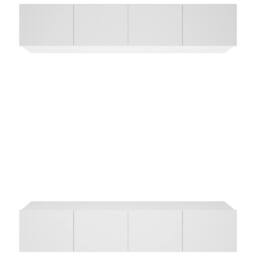 Berkfield Home TV Cabinets 4 pcs White 80x30x30 cm Engineered Wood - Size: 80 x 30 x 30 cm - thumbnail 1