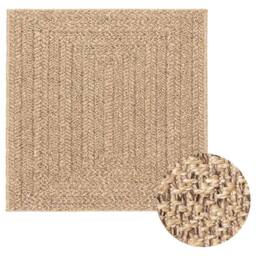 Berkfield Home Rug ZIZUR 200x200 cm Jute Look Indoor & Outdoor in Brown - Size: Medium - thumbnail 2