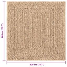 Berkfield Home Rug ZIZUR 200x200 cm Jute Look Indoor & Outdoor in Brown - Size: Medium - thumbnail 8