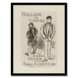Artery8 Ballade du Ventre Theatre Poster Steinlen Framed Wall Art Print in Beige - Size: A4 - thumbnail 1