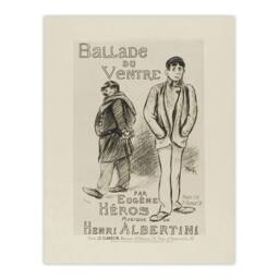 Artery8 Ballade du Ventre Theatre Poster Steinlen Framed Wall Art Print in Beige - Size: A4 - thumbnail 3